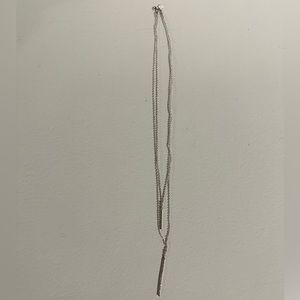 Double layered silver necklace